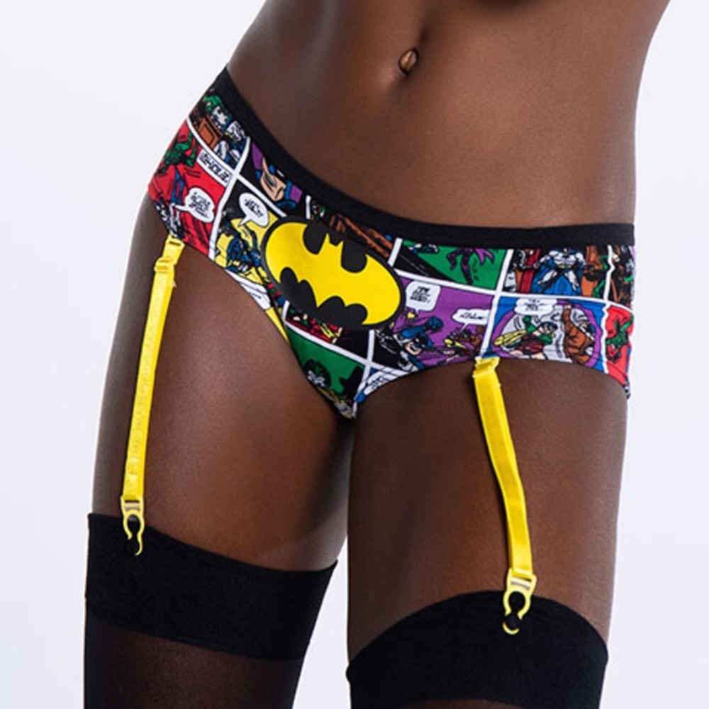 Superhero DC Comic Print Panty with Removable Garters | size Small